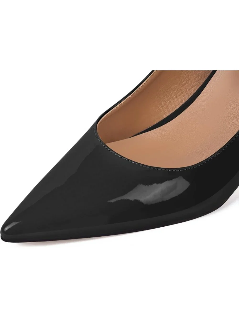 Women's Black Rhinestone Heels Pointed Toe Slip On 4